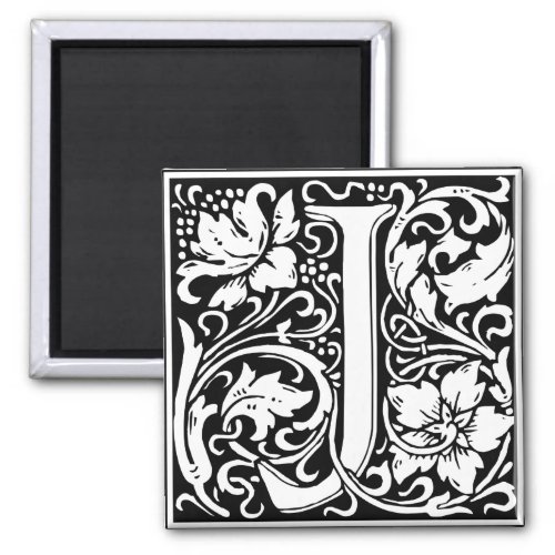 Letter J Medieval Monogram Art Nouveau Magnet