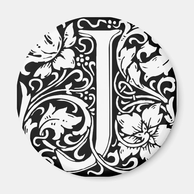 Letter J Medieval Monogram Art Nouveau Magnet (Front)