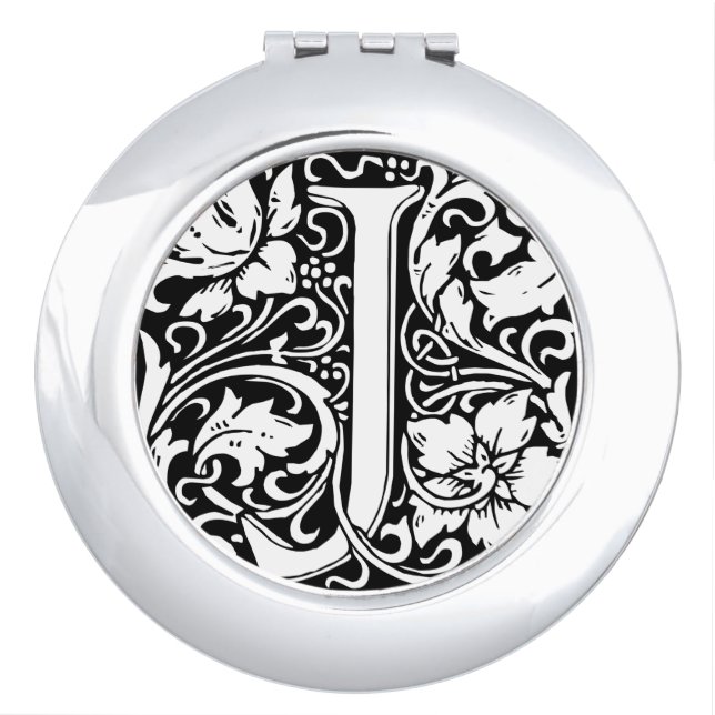 Letter J Medieval Monogram Art Nouveau Mirror For Makeup (Front)