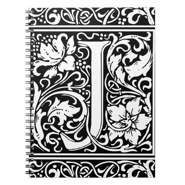 Letter J Medieval Monogram Art Nouveau Notebook (Front)