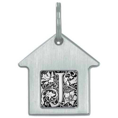 Letter J Medieval Monogram Art Nouveau Pet ID Tag