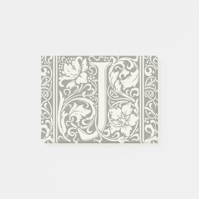 Letter J Medieval Monogram Art Nouveau Post-it Notes (Front)