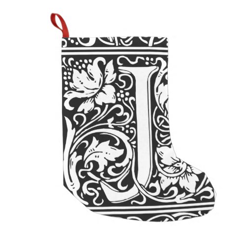 Letter J Medieval Monogram Art Nouveau Small Christmas Stocking