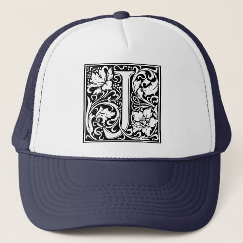 Letter J Medieval Monogram Art Nouveau Trucker Hat