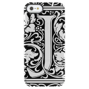 Letter J Medieval Monogram Art Nouveau Clear iPhone SE/5/5s Case