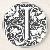 Letter J Medieval Monogram Vintage Initial Wine Glass Charm