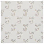 Letter J monogram decorative text custom fabric
