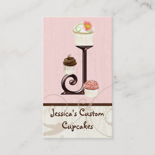 Customizable Letter J Monogram Dessert Bakery Business Cards