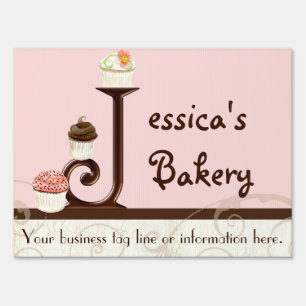 Letter J Monogram Dessert Bakery Business Signage