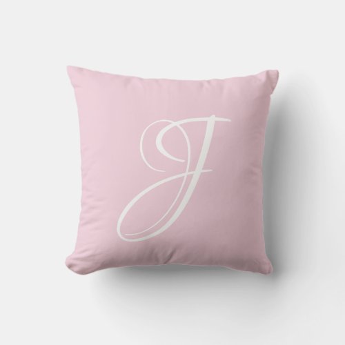 Letter J Monogram Initial Custom Throw Pillow