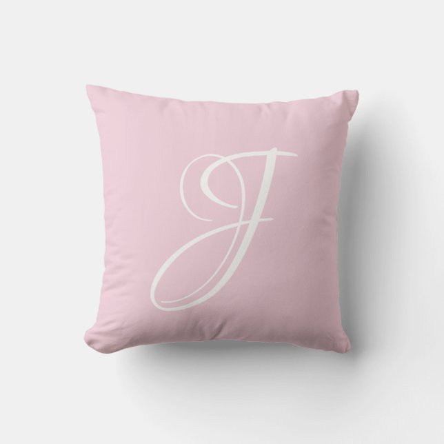 Letter J Monogram Initial Custom Throw Pillow (Front)