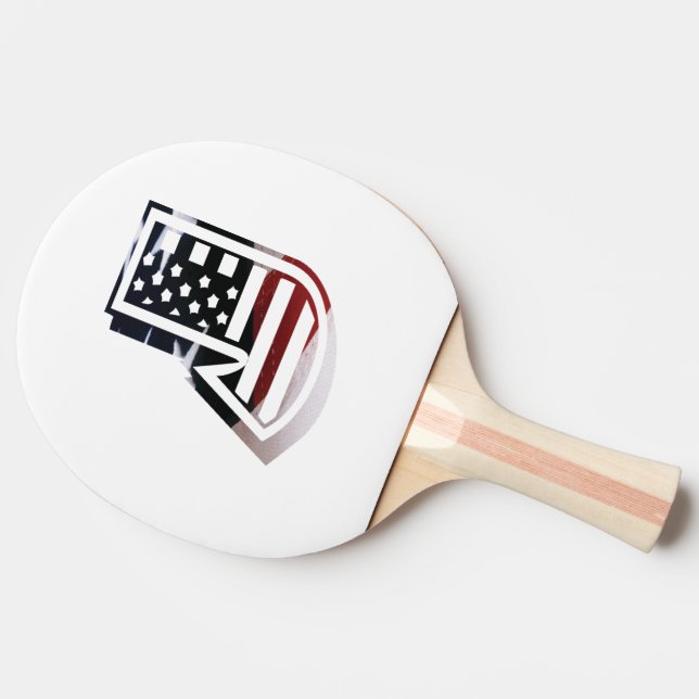 Letter J Monogram Initial USA Ping-Pong Paddle (Back Side)