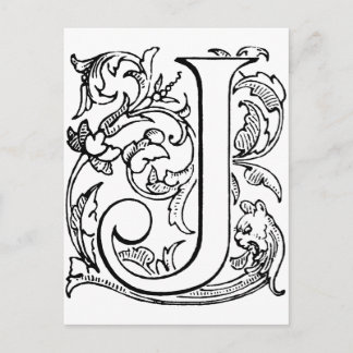 Letter J Monogram Postcard