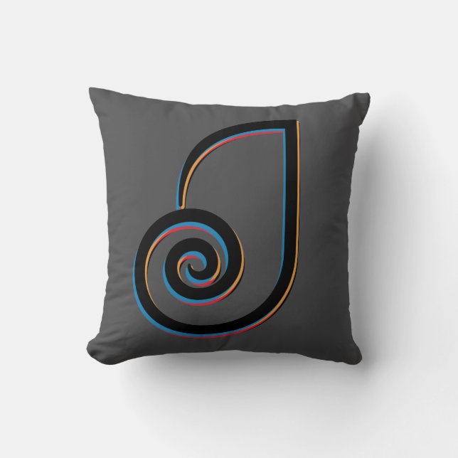 Letter J Monogram Throw Pillow (Front)