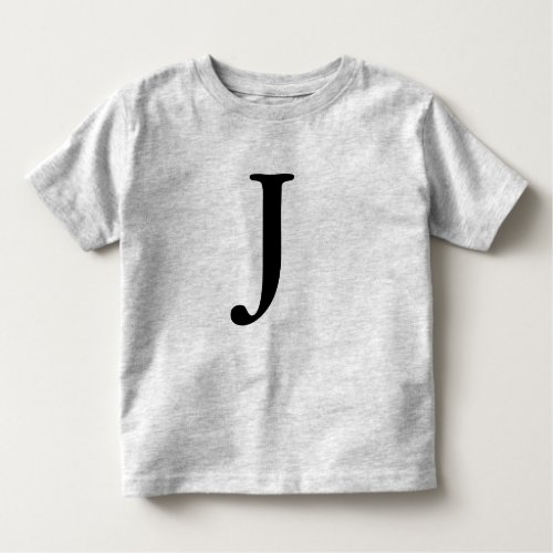 Letter J monogrammed black initial t shirt