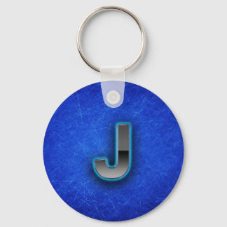 Letter J - neon blue edition Keychain