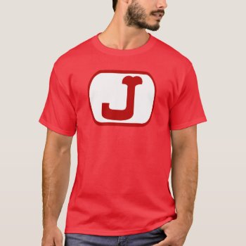 Letter J Oval T-shirt by figstreetstudio at Zazzle
