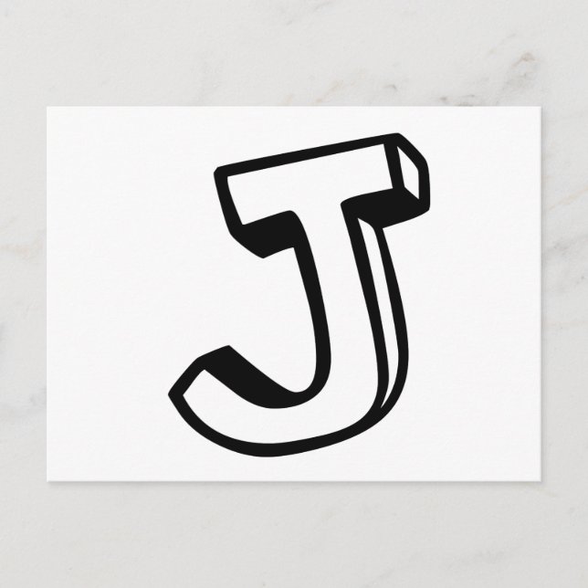 Letter J Postcard (Front)