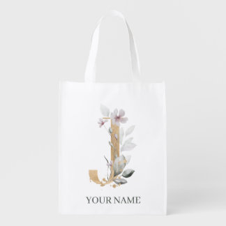 Letter J Reusable Grocery Bag