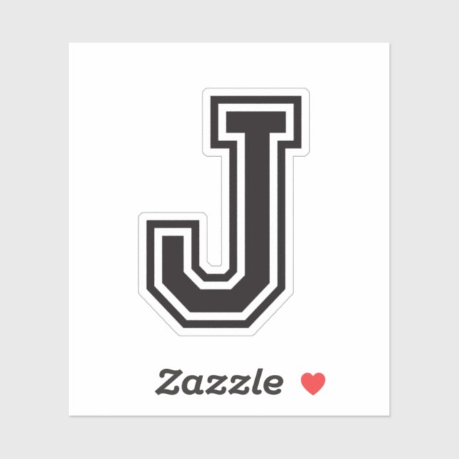 Letter J sporty college font alphabet Sticker (Sheet)