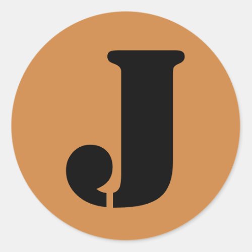 Letter J Stencil Alphabet by Janz Peru Gold Classic Round Sticker