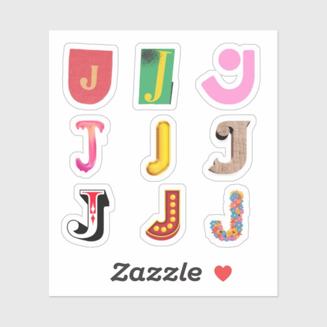 Letter J Stickers (Sheet)