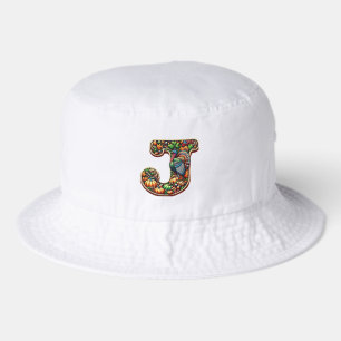 Letter J Thanksgiving style gift Bucket Hat