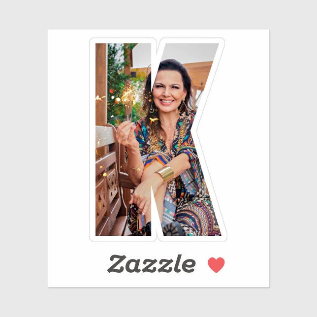 Letter K Alphabet & Photo Custom-Cut Vinyl Sticker (Creator Uploaded)