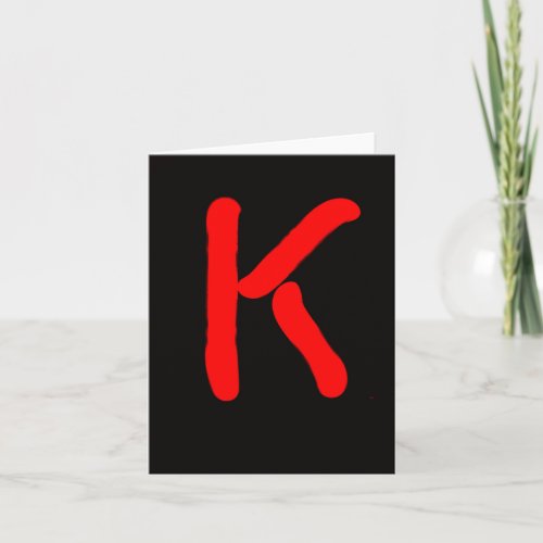 Letter K Alphabet Photography in Red Neon Note Card