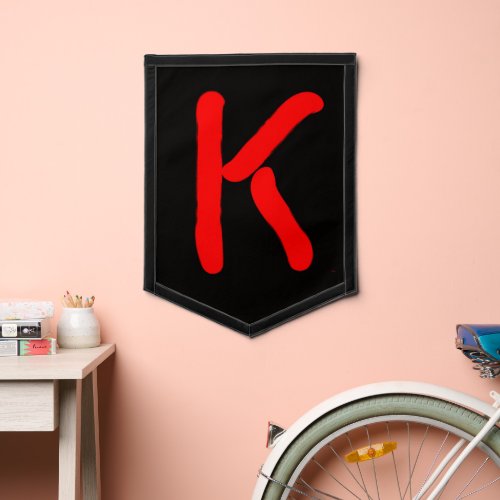 Letter K Alphabet Photography in Red Neon Pennant