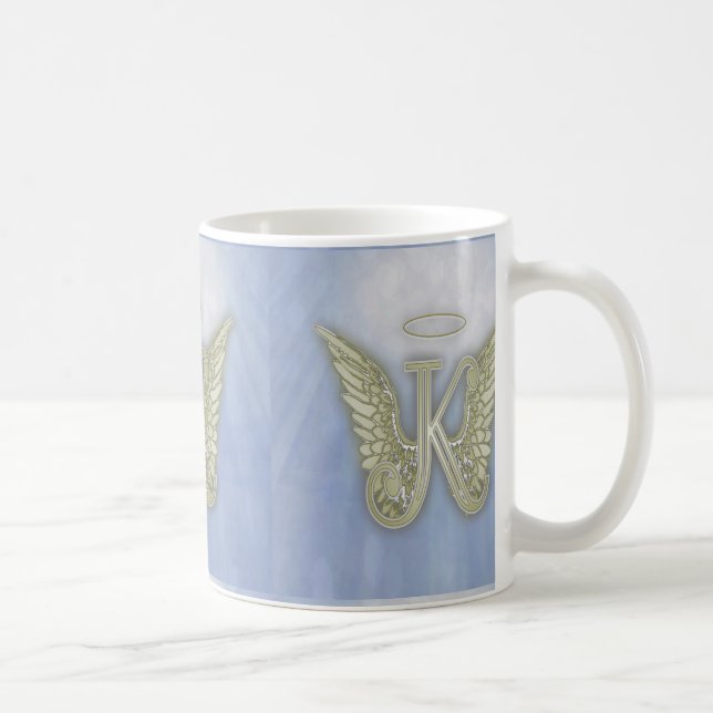 Letter K Angel Monogram Coffee Mug (Right)
