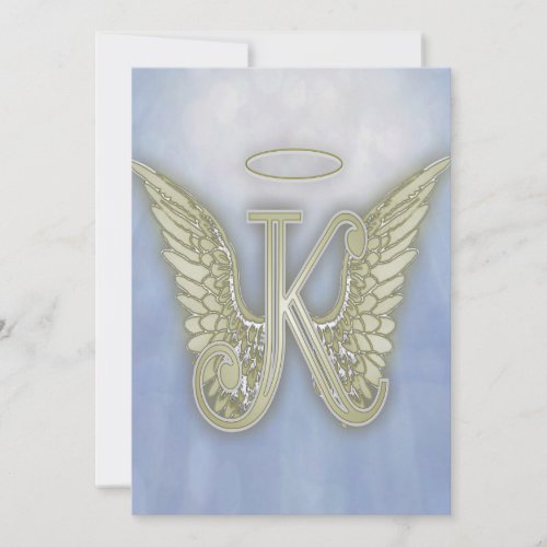 Letter K Angel Monogram Invitation