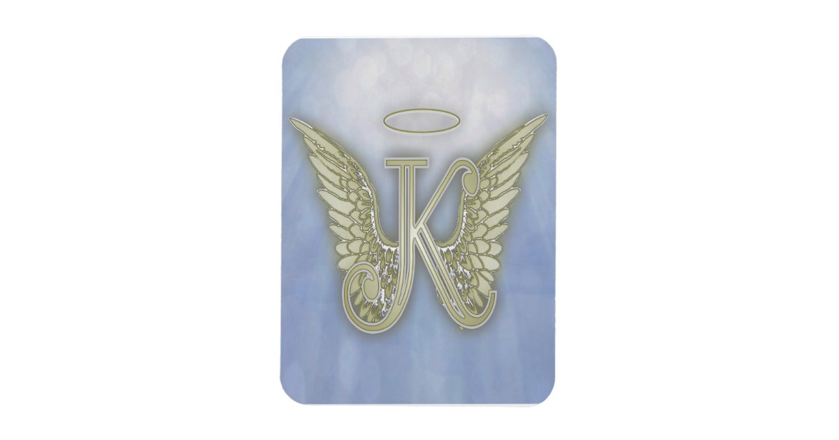 Letter K Angel Monogram Magnet | Zazzle