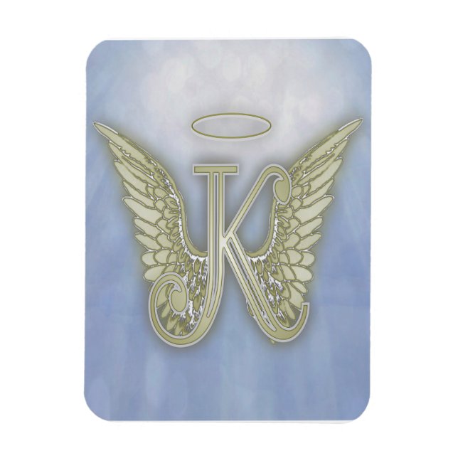 Letter K Angel Monogram Magnet (Vertical)