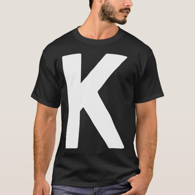 Letter K big and bold white T-Shirt (Front)