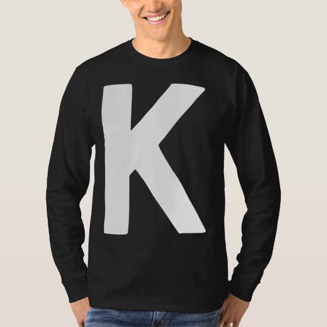 Letter K big and bold white T-Shirt (Front)