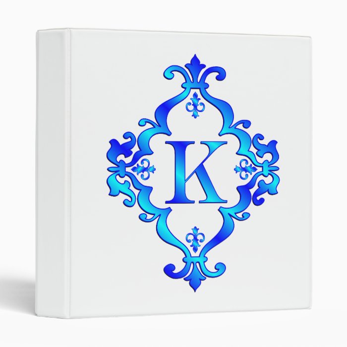 Letter K Blue 3 Ring Binder