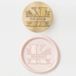 Letter K Classic Foliage Family Name Monogram Wax Seal Stamp<br><div class="desc">Add a personalized accent to your letters, invitations and cards with this customizable monogram wax seal stamp. It features a letter K split monogram and classic typography with leaves accents. Personalize by adding your own family name. This monogram wax seal stamp is available in various colors—perfect for wedding, personal and...</div>