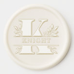 Letter K Classic Foliage Family Name Monogram Wax Seal Sticker<br><div class="desc">Add a personalized accent to your letters, invitations and cards with this customizable monogram wax seal sticker. It features a letter K split monogram and classic typography with leaves accents. Personalize by adding your own family name. This monogram wax seal sticker is available in various colors—perfect for wedding, personal and...</div>