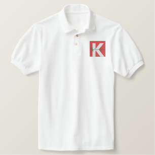 LETTER K EMBROIDERED POLO SHIRT