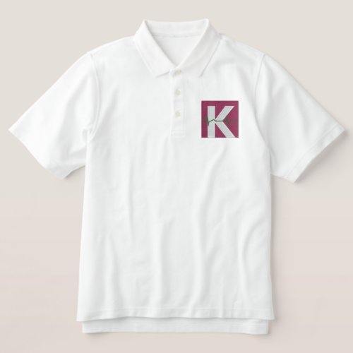 LETTER K EMBROIDERED POLO SHIRT