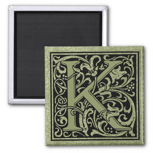 Letter K First Letter Monogram Magnet