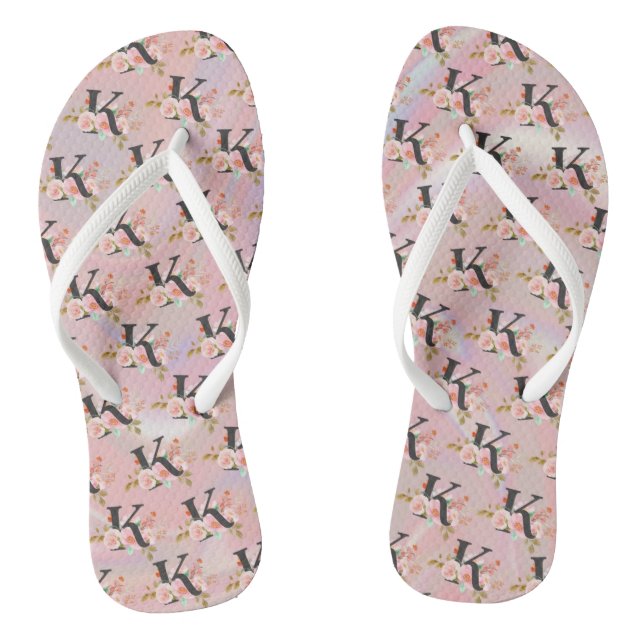 Letter K Flip Flops (Footbed)