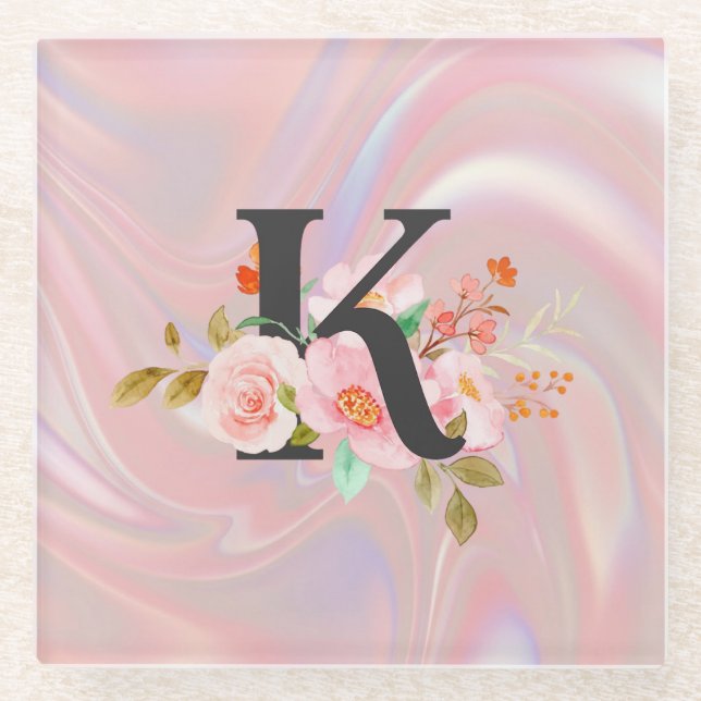 Letter K Glass Coaster (Front)