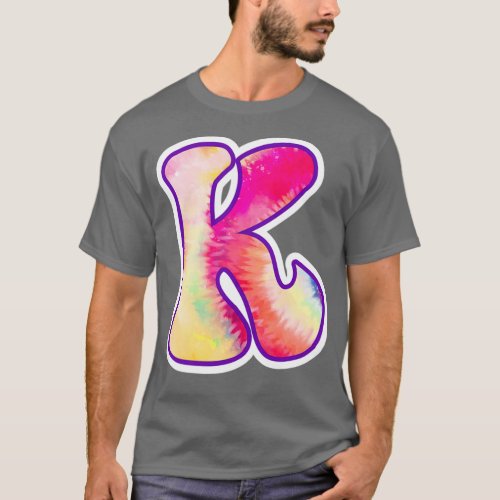 Letter K Hippie Tie Dye  T_Shirt