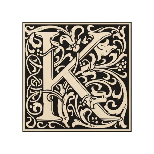 Letter K Medieval Monogram Art Nouveau