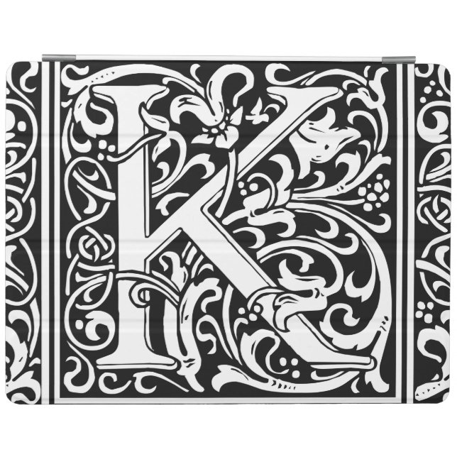 Letter K Medieval Monogram Art Nouveau iPad Smart Cover (Horizontal)