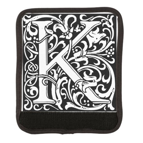 Letter K Medieval Monogram Art Nouveau Luggage Handle Wrap