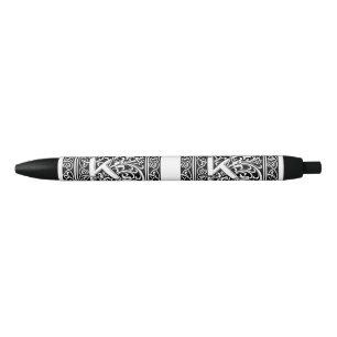 Letter K Medieval Monogram Art Nouveau Pen