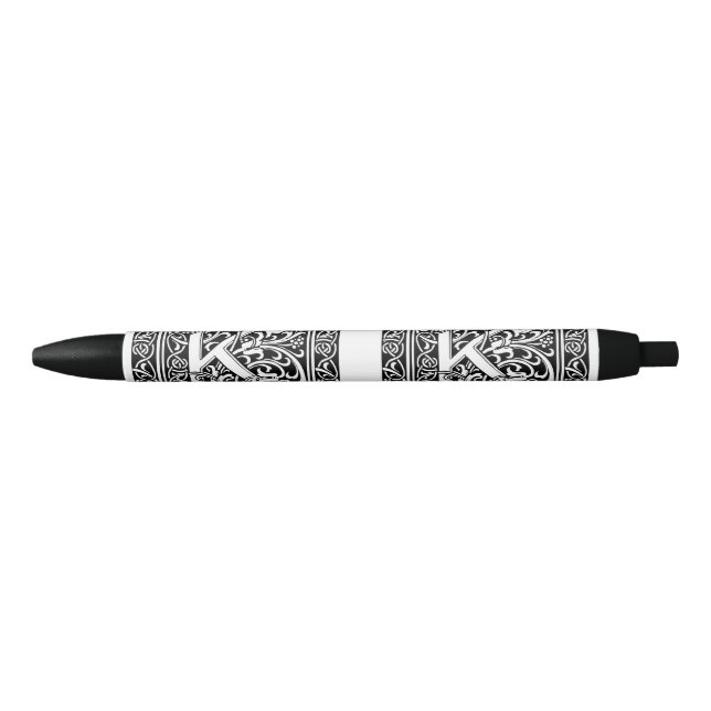 Letter K Medieval Monogram Art Nouveau Pen (Front)